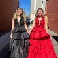 Unique Ball Gown/Princess Taffeta Tiered Ruffle Prom Dresses