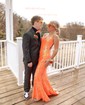 Glitter Trumpet/Mermaid V-neck Sleeveless Prom Dresses