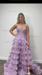 Cute Ball Gown/Princess Tulle Tiered Ruffle Prom Dresses