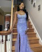 Mermaid Scoop Neck Tulle Prom Dresses With Appliques