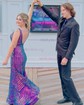 Trumpet/Mermaid V-neck Sequined Sweep Train Prom Dresses