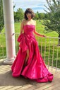 Elegant Ball Gown/Princess Satin Straight Bow Prom Dresses