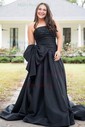 Elegant Ball Gown/Princess Satin Straight Bow Prom Dresses