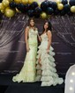 Cute Ball Gown/Princess Tulle Tiered Ruffle Prom Dresses