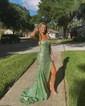 Sparkly Sheath/Column Sequin Straight Split Prom Dresses