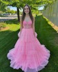 Cute Ball Gown/Princess Tulle Sweetheart Appliques Prom Dresses