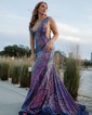 Sparkly Trumpet/Mermaid Sequin V-neck Prom Dresses