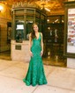 Sparkly Trumpet/Mermaid Sequin V-neck Prom Dresses