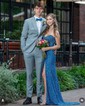 Sparkly Sheath/Column Sequin Sweetheart Ruched Split Prom Dresses