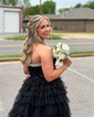 Puffy Ball Gown/Princess Tulle Cut Out Ruffle Prom Dresses