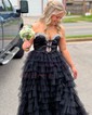 Puffy Ball Gown/Princess Tulle Cut Out Ruffle Prom Dresses