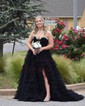 Puffy Ball Gown/Princess Tulle Cut Out Ruffle Prom Dresses