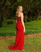 Sparkly Sheath/Column Sequin Straight Beaded Ruched Prom Dresses