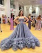 Puffy Ball Gown/Princess Tulle Sweetheart Ruffle Prom Dresses