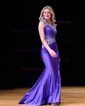 Unique Sheath/Column Jersey One Shoulder Beaded Prom Dresses