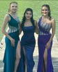 Unique Sheath/Column Jersey One Shoulder Beaded Prom Dresses