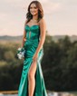 Sparkly Sheath/Column Metallic Sweetheart Ruched Prom Dresses