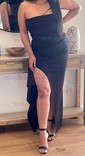 Elegant Black Stretch Crepe Bodycon Ruffle Formal Dresses