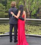 Sheath/Column Cowl Neck Silk-like Satin Floor-length Prom Dresses With Ruched