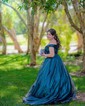 Ball Gown/Princess Off-the-shoulder Organza Sweep Train Prom Dresses With Pockets