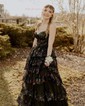 Corset Ball Gown/Princess Tulle Appliques Tiered Prom Dresses