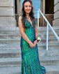 Sparkly Trumpet/Mermaid Sequin V-neck Prom Dresses