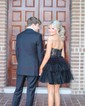 Corset Skater Glitter Tulle Tiered Homecoming Dresses