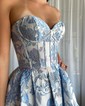 Corset Skater Satin Sweetheart Ruffle Homecoming Dresses