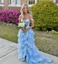 Ball Gown/Princess Off-the-shoulder Tulle Sweep Train Prom Dresses With Appliques Lace