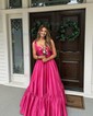 Ball Gown Sweetheart Taffeta Floor-length Prom Dresses With Bow