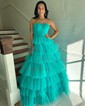 Cute Ball Gown/Princess Tulle Straight Ruffle Prom Dresses