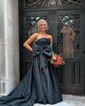 Elegant Ball Gown/Princess Satin Straight Bow Prom Dresses