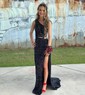 Sparkly Sheath/Column Sequin One Shoulder Cut Out Prom Dresses