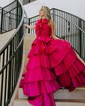 Unique Ball Gown/Princess Taffeta Ruffle Tiered Prom Dresses