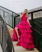 Unique Ball Gown/Princess Taffeta Ruffle Tiered Prom Dresses