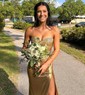 Sparkly Sheath/Column Metallic Sweetheart Beaded Prom Dresses