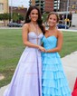 Glitter Ball Gown/Princess Satin Cut Out Beaded Prom Dresses