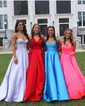 Glitter Ball Gown/Princess Satin Cut Out Beaded Prom Dresses