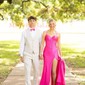 Trumpet/Mermaid V-neck Silk-like Satin Sweep Train Prom Dresses With Ruched