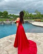 Modest Black Satin A-line Appliques Beaded Prom Dresses