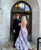 Corset Ball Gown/Princess Satin Sweetheart Floral Prom Dresses