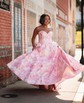 Corset Ball Gown/Princess Satin Sweetheart Floral Prom Dresses