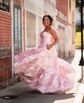 Corset Ball Gown/Princess Satin Sweetheart Floral Prom Dresses