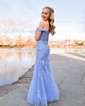 Corset Trumpet/Mermaid Tulle Appliques Prom Dresses