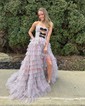 Glitter Ball Gown/Princess Sweetheart Tiered Ruffle Prom Dresses