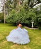 Glitter Ball Gown/Princess Sweetheart Tiered Ruffle Prom Dresses