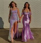 Unique Trumpet/Mermaid Satin Sweetheart Ruched Beaded Prom Dresses