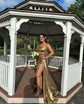 Sparkly Sheath/Column Metallic One Shoulder Ruched Prom Dresses