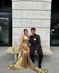 Sparkly Sheath/Column Metallic One Shoulder Ruched Prom Dresses