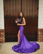 Unique Sheath/Column Jersey One Shoulder Beaded Prom Dresses